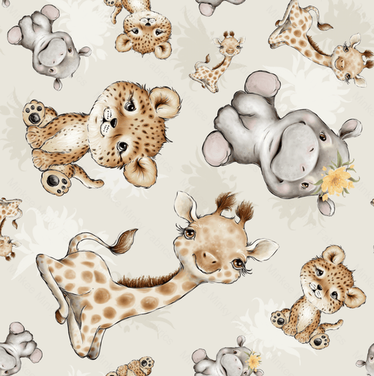 Baby African Animals (Meerkats Pre-Order) Select Fabric Base / Print Size Digital Preorder