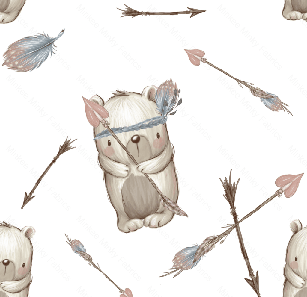 Baby Bear And Arrows (August Pre-Order) Digital Fabric Preorder