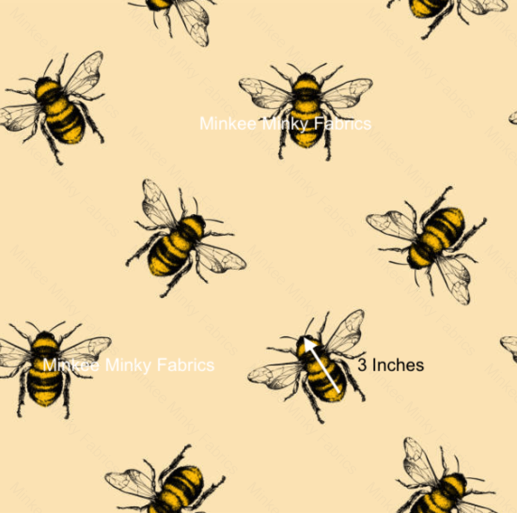 Bees Pre-Order Cotton Sateen / 3 Inches Digital Fabric
