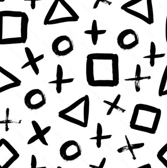 Black And White Shapes (January Pre-Order) - Fabric Digital Preorder