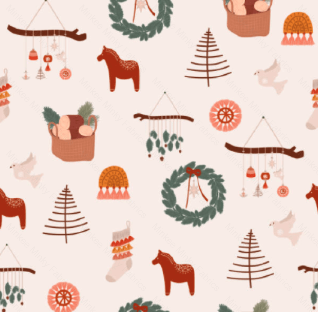 Boho Christmas Decorations (August Pre-Order) Digital Fabric Preorder