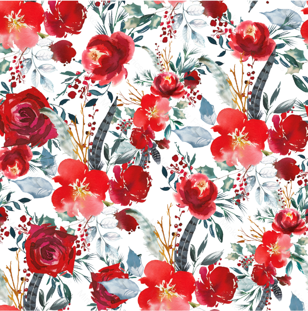 Boho Christmas Floral (August Pre-Order) Digital Fabric Preorder