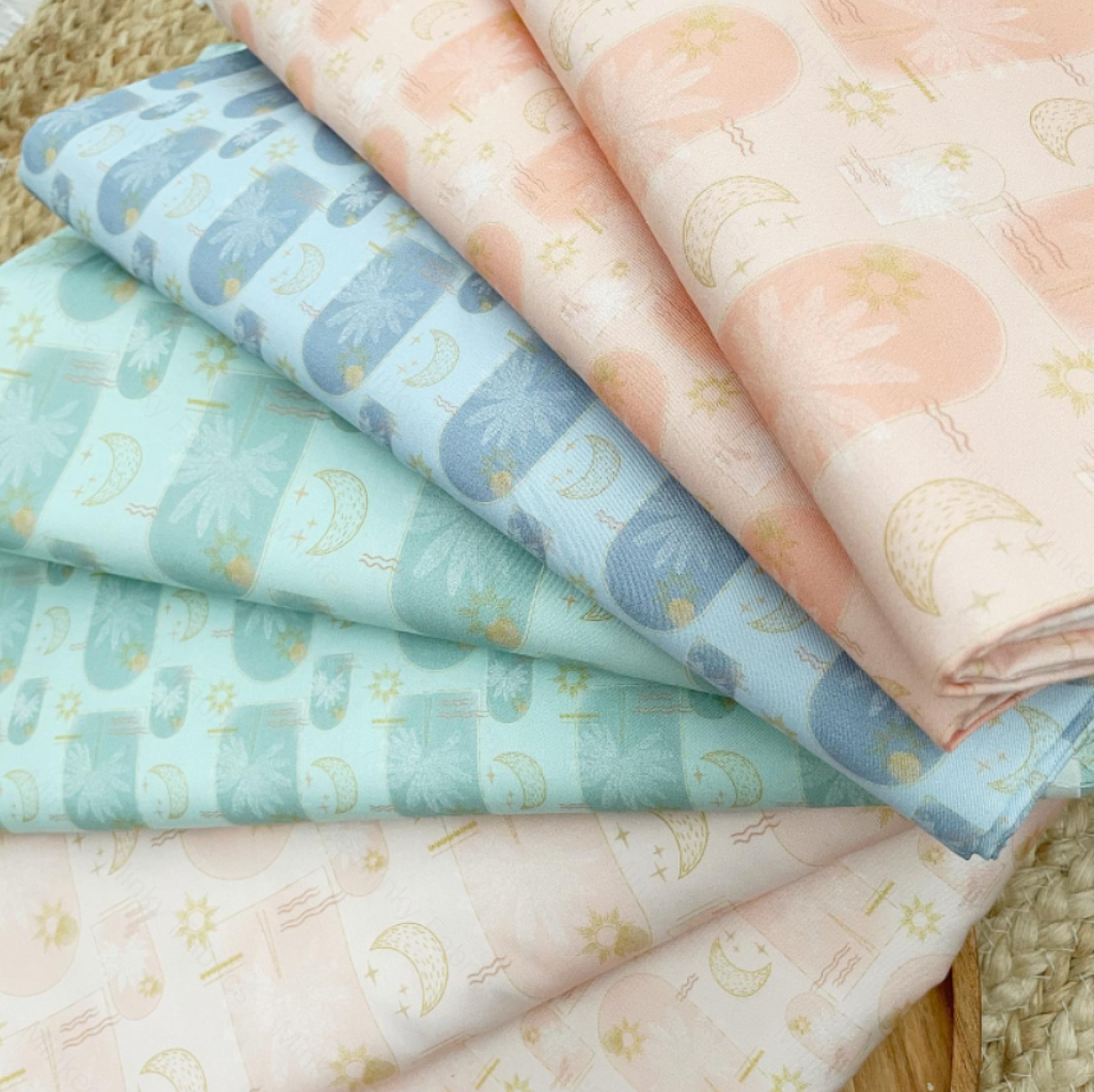 Boho Coastal Pink Nude - 100% Cotton Woven Fabric Digital Retail