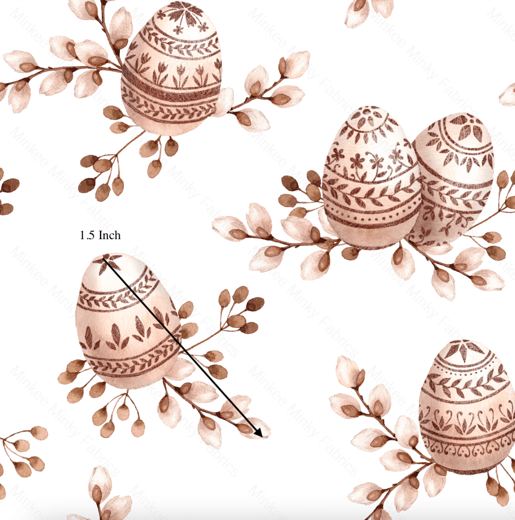 Boho Easter Eggs White (January Pre-Order) - Fabric Digital Preorder