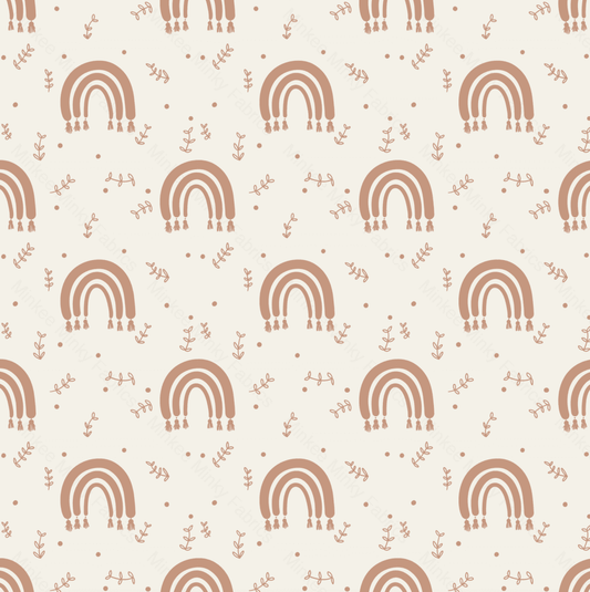 Boho Rainbow Rose Dust On Cream (January Pre-Order) - Fabric Digital Preorder