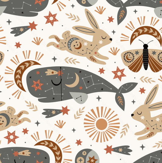 Celestial Whale And Friends (August Pre-Order) Digital Fabric Preorder
