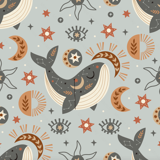 Celestial Whale Blue (August Pre-Order) Digital Fabric Preorder