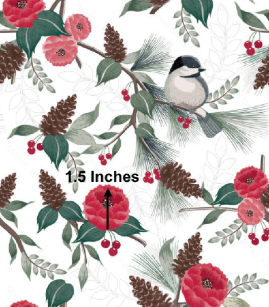 Christmas Bird Pre-Order (7Th July) Cotton Sateen / 1.5 Inches Digital Fabric Preorder