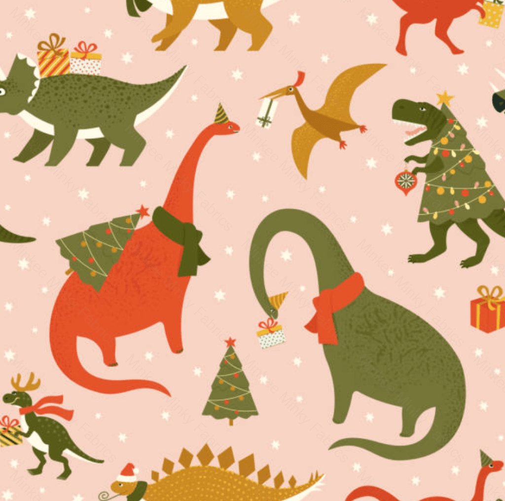 Christmas Dinos (May Pre-Order) - Fabric Digital Preorder