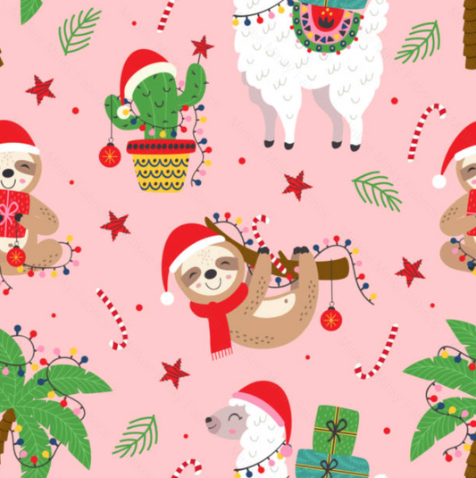 Christmas Sloth And Llamas (May Pre-Order) - Fabric Digital Preorder