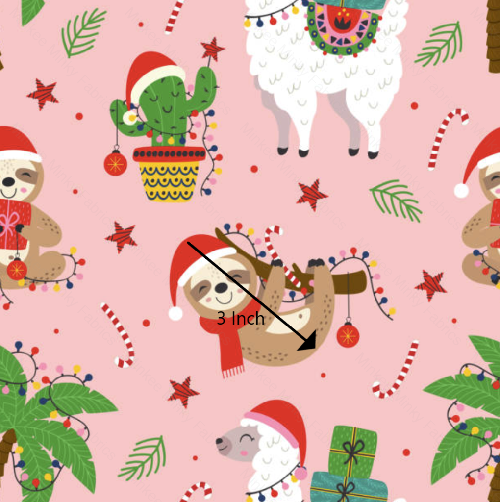 Christmas Sloth And Llamas (May Pre-Order) - Fabric Digital Preorder