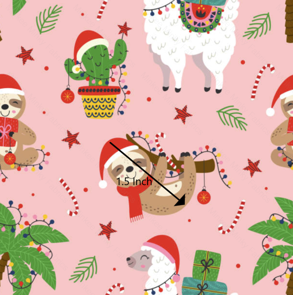 Christmas Sloth And Llamas (May Pre-Order) - Fabric Digital Preorder