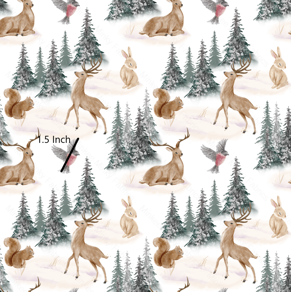 Christmas Wonder Forest Deer (August Pre-Order) Digital Fabric Preorder
