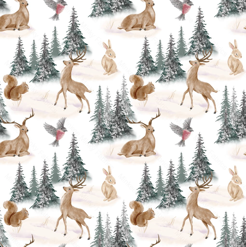 Christmas Wonder Forest Deer (August Pre-Order) Digital Fabric Preorder