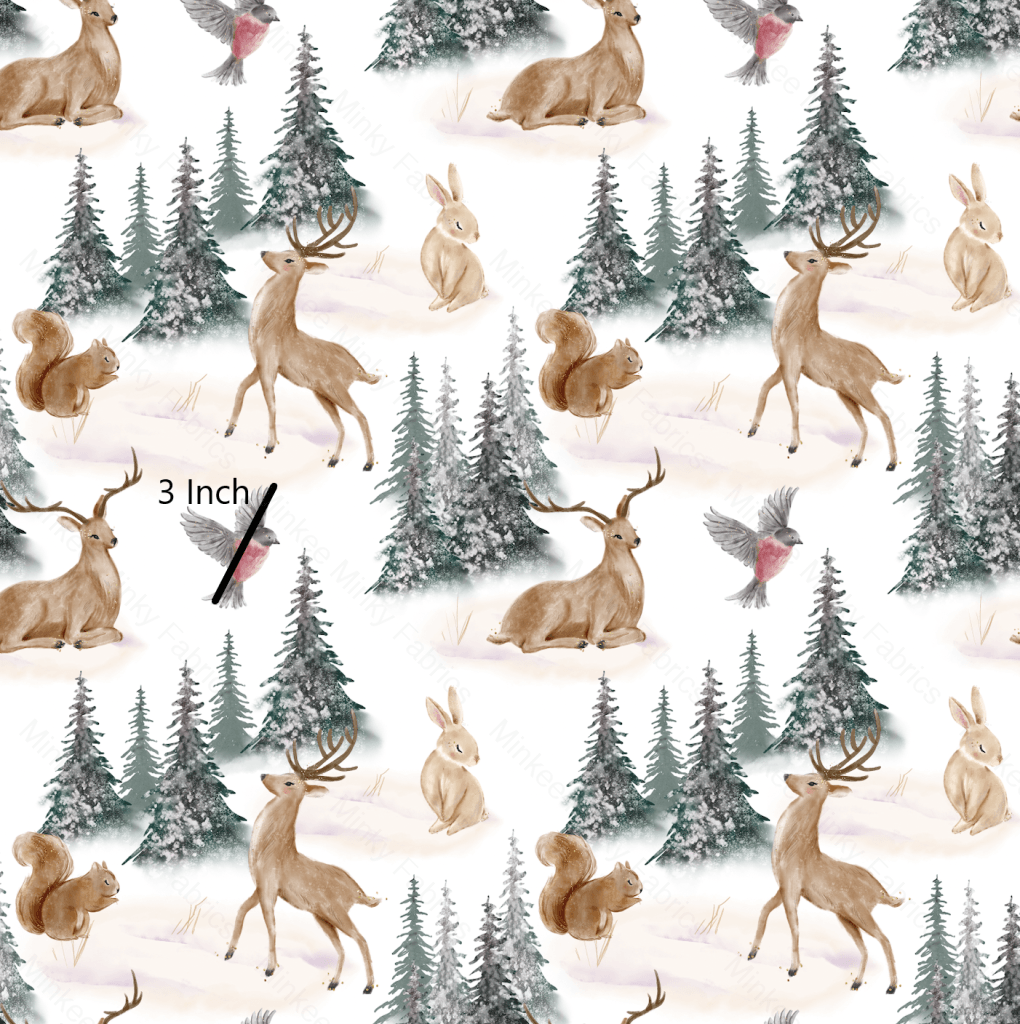 Christmas Wonder Forest Deer (August Pre-Order) Digital Fabric Preorder