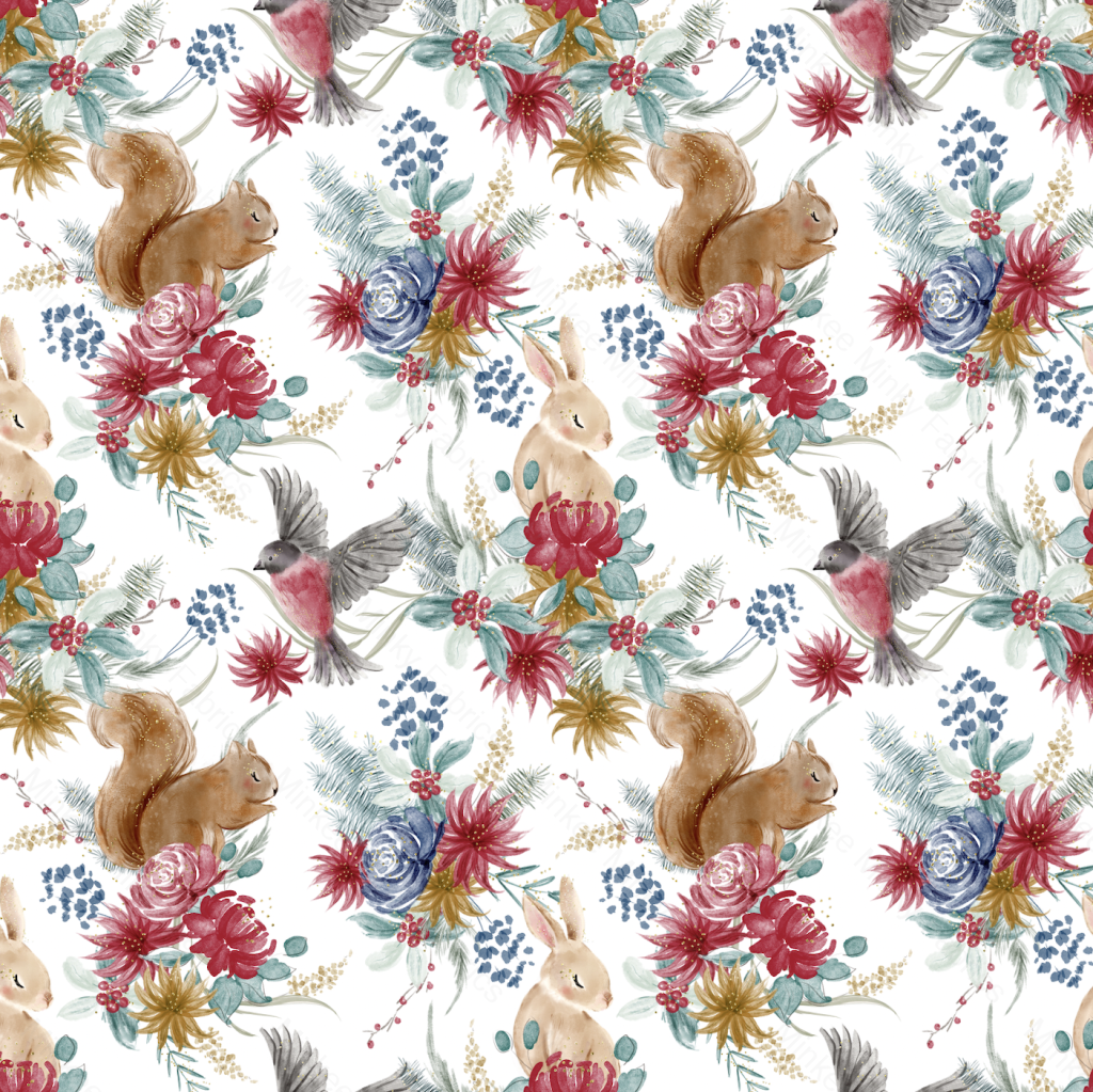Christmas Wonder On White (August Pre-Order) Digital Fabric Preorder