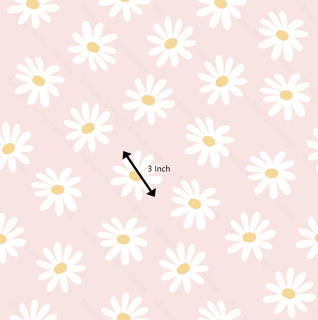 Daisies On Soft Pink (August Pre-Order) Digital Fabric Preorder