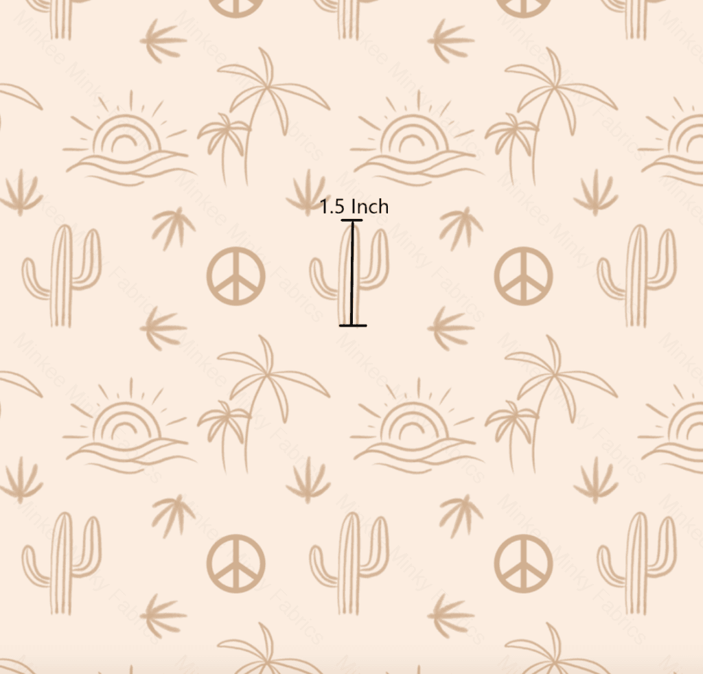 Desert Collection Peace - 100% Cotton Woven Fabric / 1.5 Inch Digital Preorder