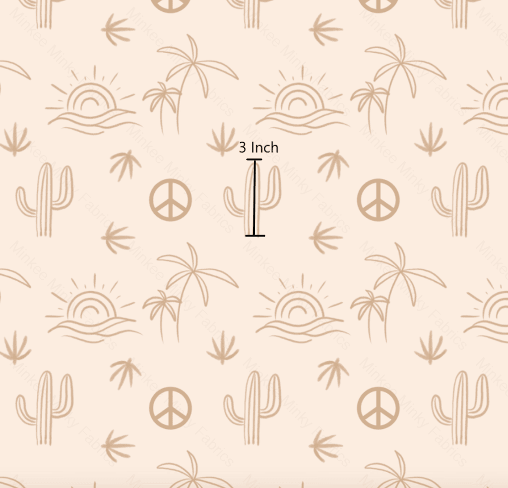 Desert Collection Peace - French Terry Fabric 3 Inch Digital Retail