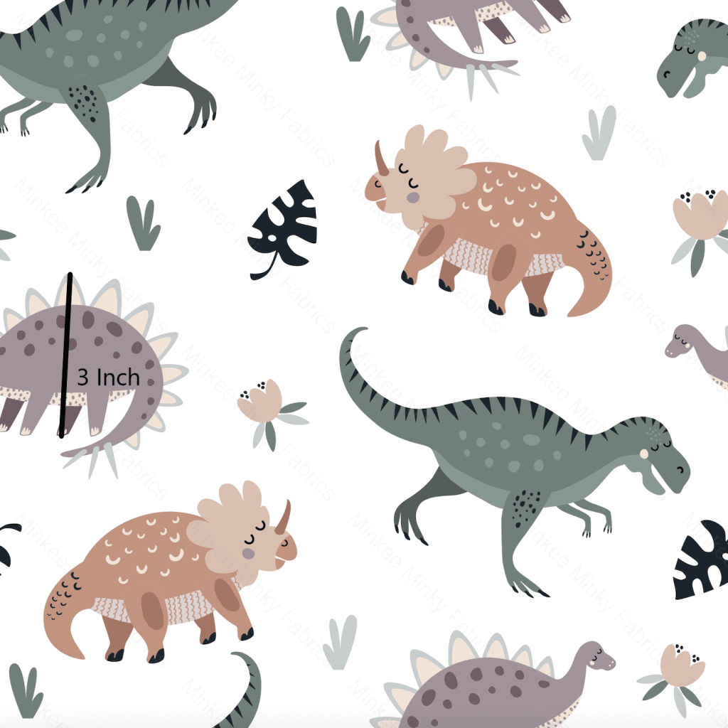 Dinosaurs On White (August Pre-Order) Digital Fabric Preorder