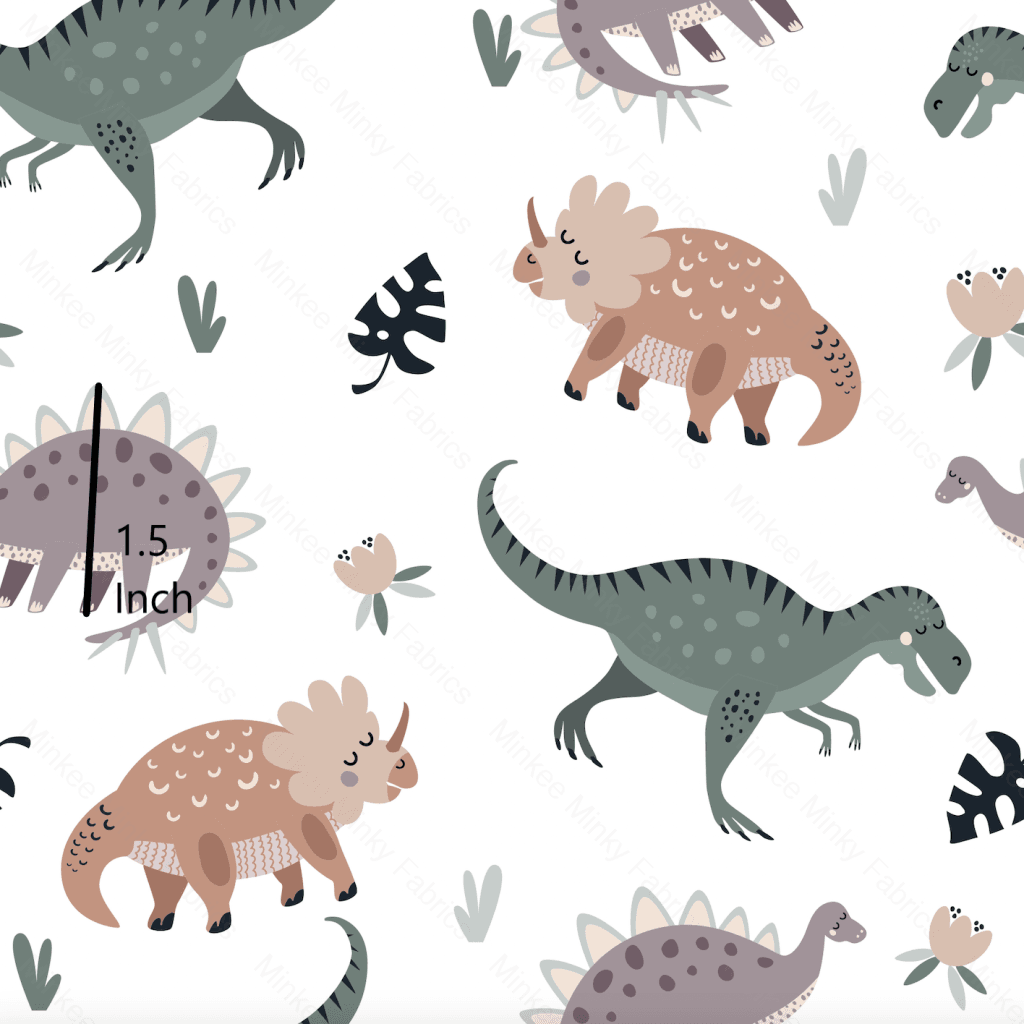 Dinosaurs On White (August Pre-Order) Digital Fabric Preorder