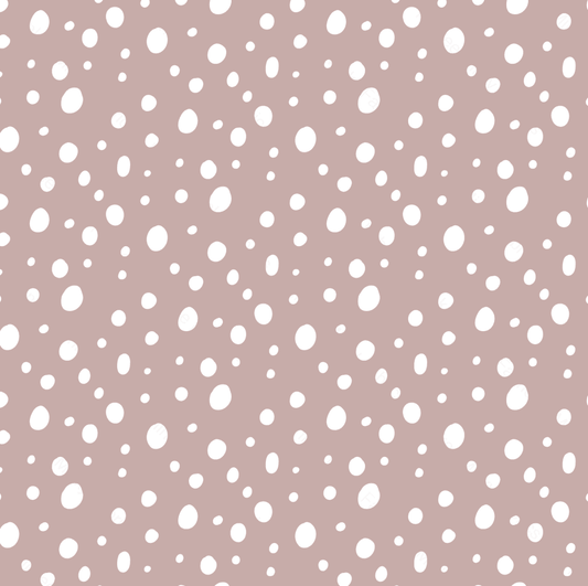 Dots White On Rose Dust (January Pre-Order) - Fabric Digital Preorder