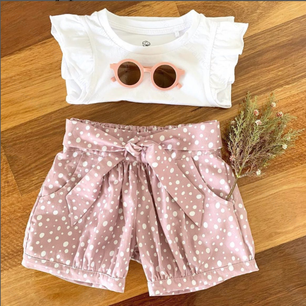 Dots White On Rose Dust (June Pre-Order) - Fabric Digital Preorder