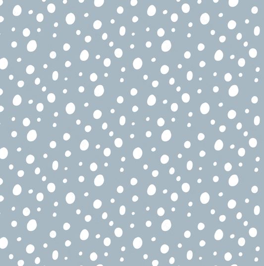 Dots White On Soft Blue (January Pre-Order) - Fabric Digital Preorder
