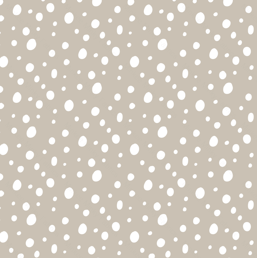 Dots White On Warm Stone (January Pre-Order) - Fabric Digital Preorder
