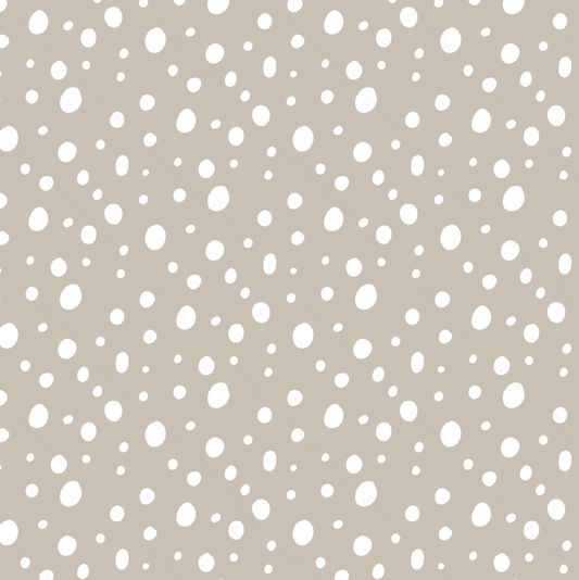 Dots White On Warm Stone (January Pre-Order) - Fabric Digital Preorder