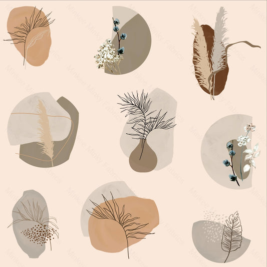 Earthy Florals On Sand Scattered (August Pre-Order) Digital Fabric Preorder