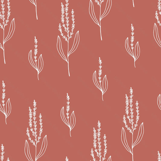 Earthy Terracotta Floral (August Pre-Order) Digital Fabric Preorder