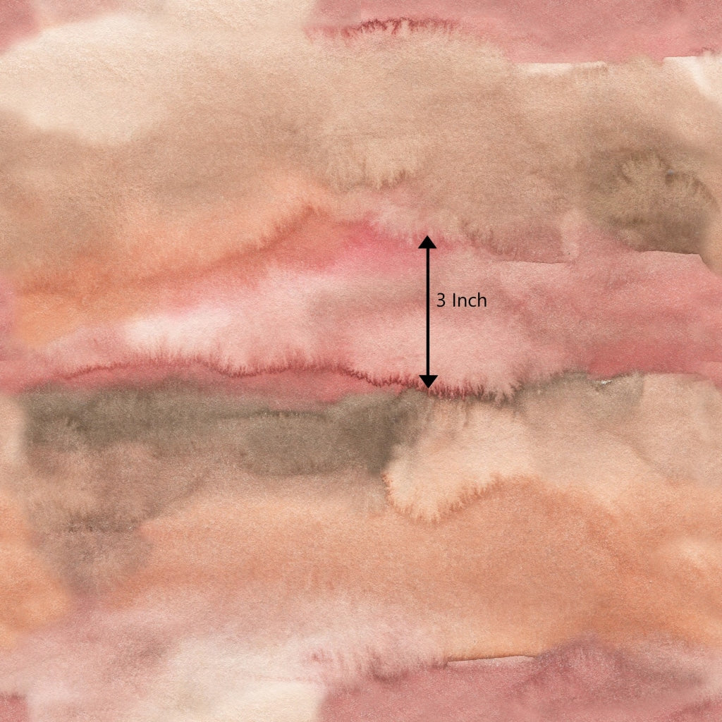 Earthy Watercolour Blush - Fabric Woven 3 Inch Digital Retail