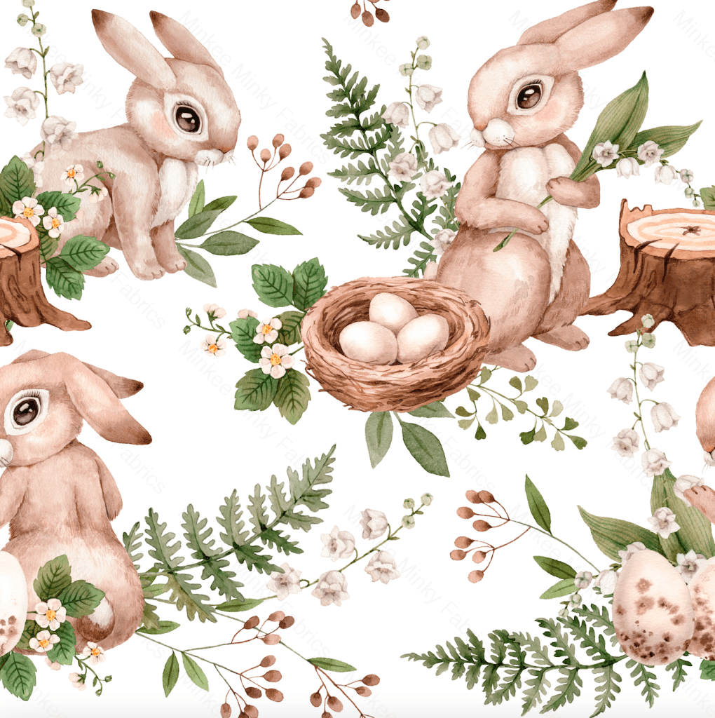 Easter Hunt White (January Pre-Order) - Fabric Digital Preorder