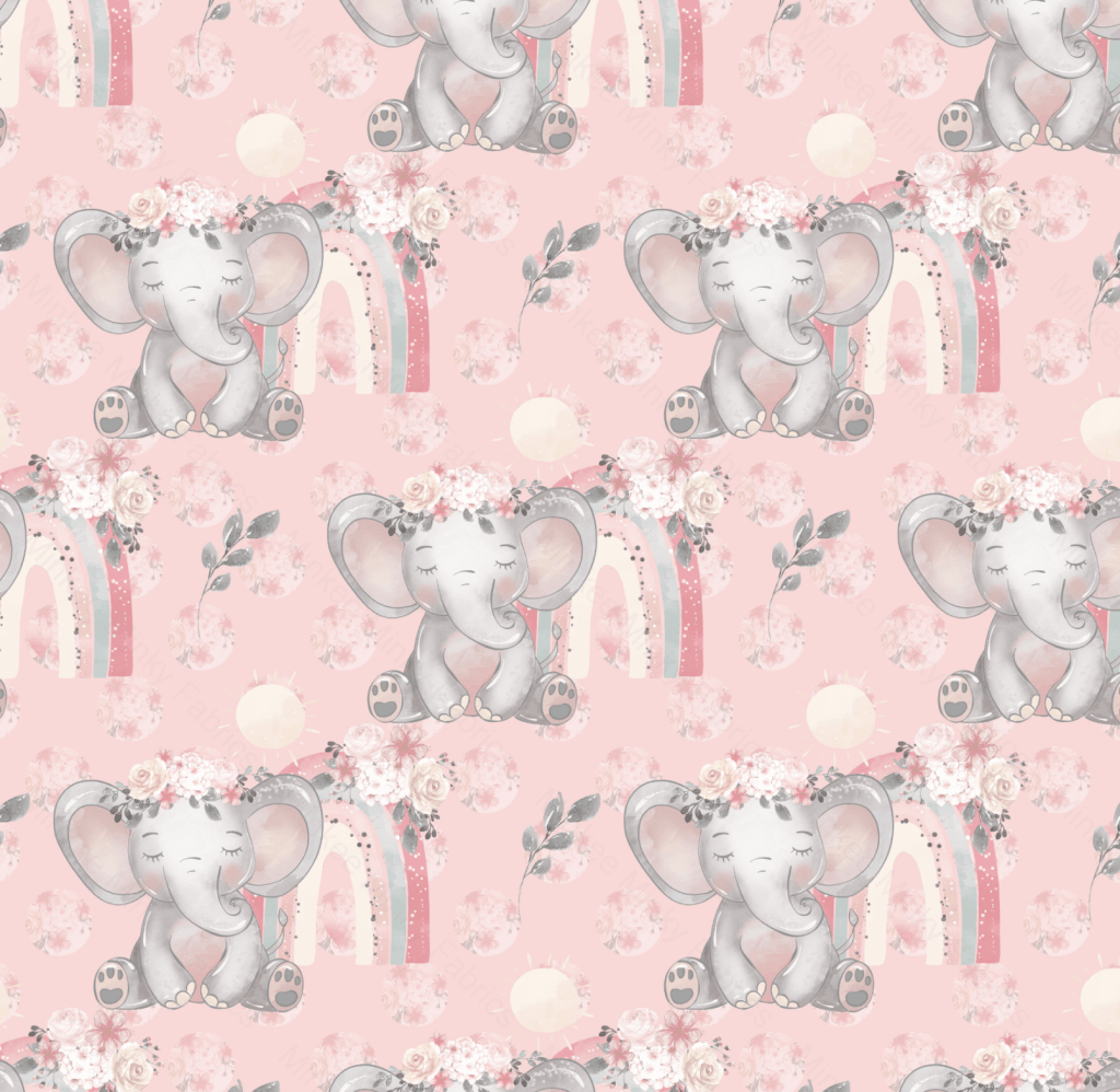 Eliza Elephant - Soft Pink (August Pre-Order) Digital Fabric Preorder