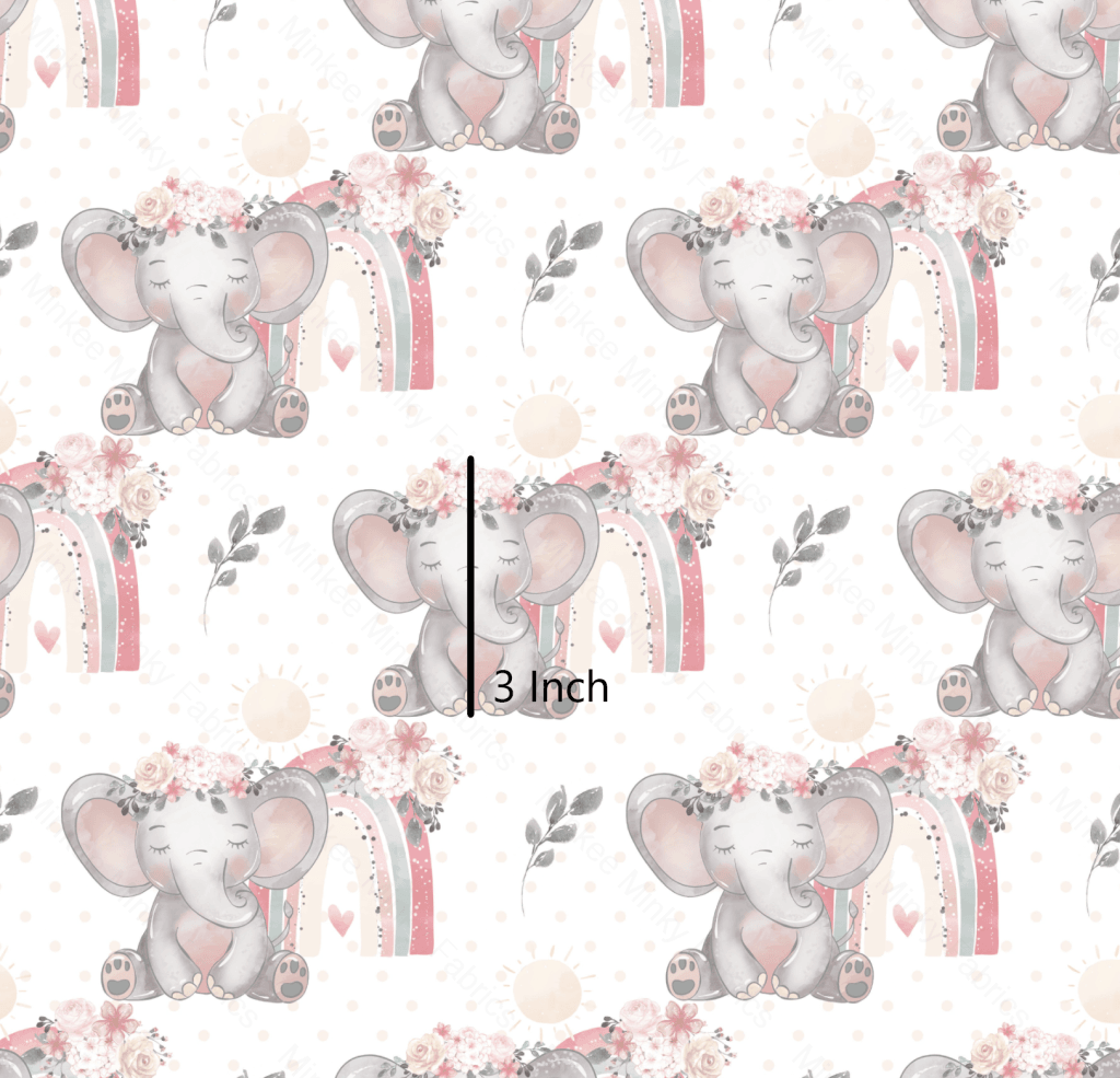 Eliza Elephant - White (August Pre-Order) Digital Fabric Preorder