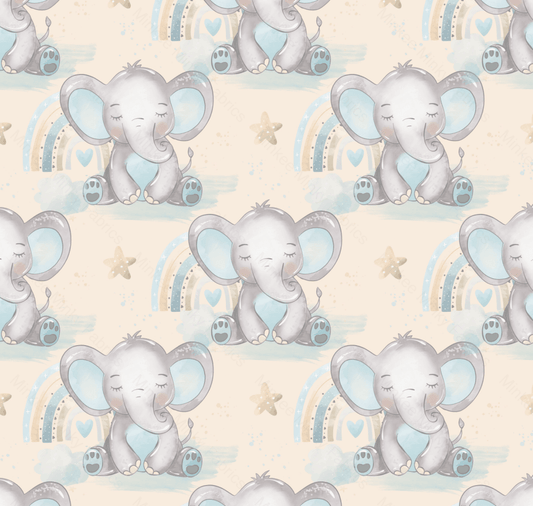 Elliot Elephant - Oatmeal (August Pre-Order) Digital Fabric Preorder