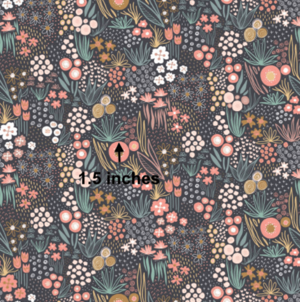 Floral Patch Pre-Order (7Th July) Cotton Sateen / 1.5 Inches Digital Fabric Preorder