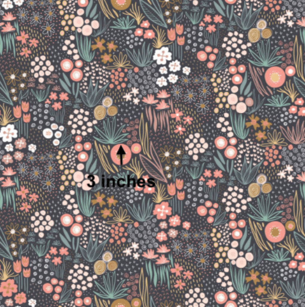 Floral Patch Pre-Order (7Th July) Cotton Sateen / 3 Inches Digital Fabric Preorder