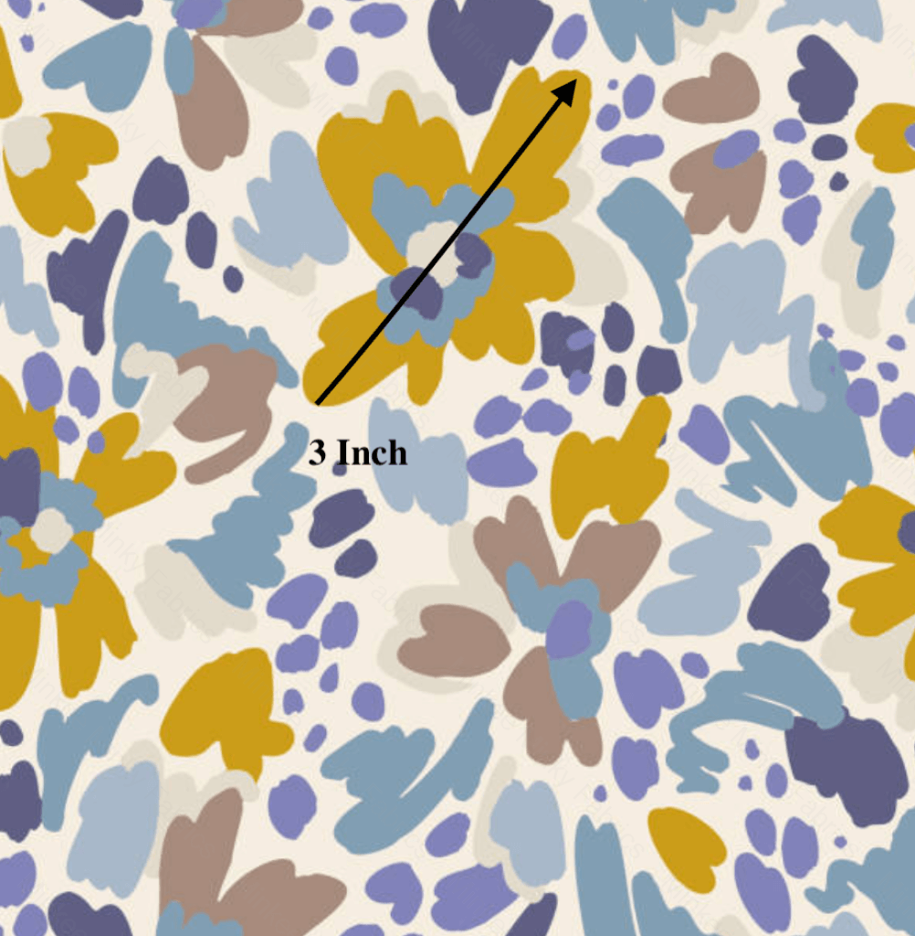 Geo Floral Blue(January Pre-Order) - Fabric Digital Preorder