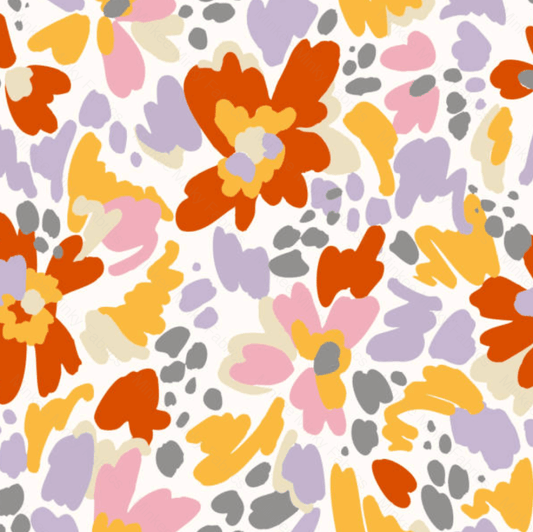Geo Floral Pink (January Pre-Order) - Fabric Digital Preorder