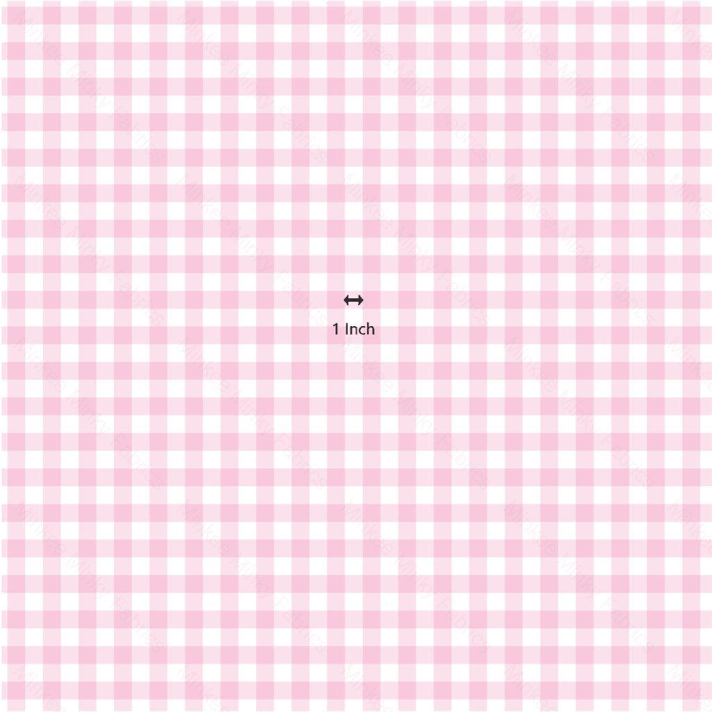 Candy Pink Gingham - Fabric Woven 1 Inch Digital Retail