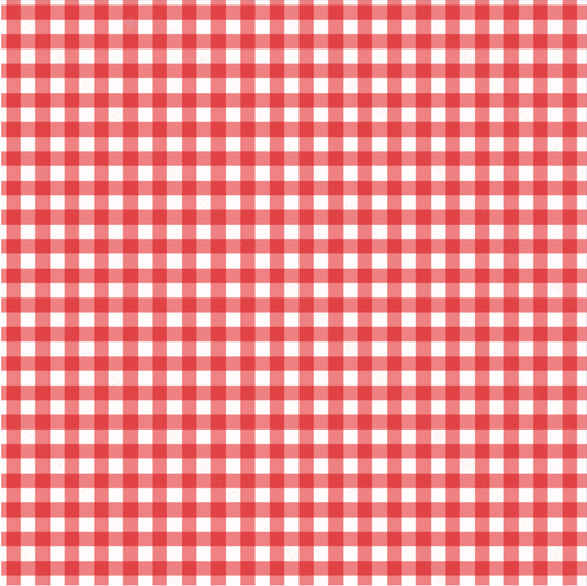 Gingham Christmas Red (June Pre-Order) - Fabric Digital Preorder