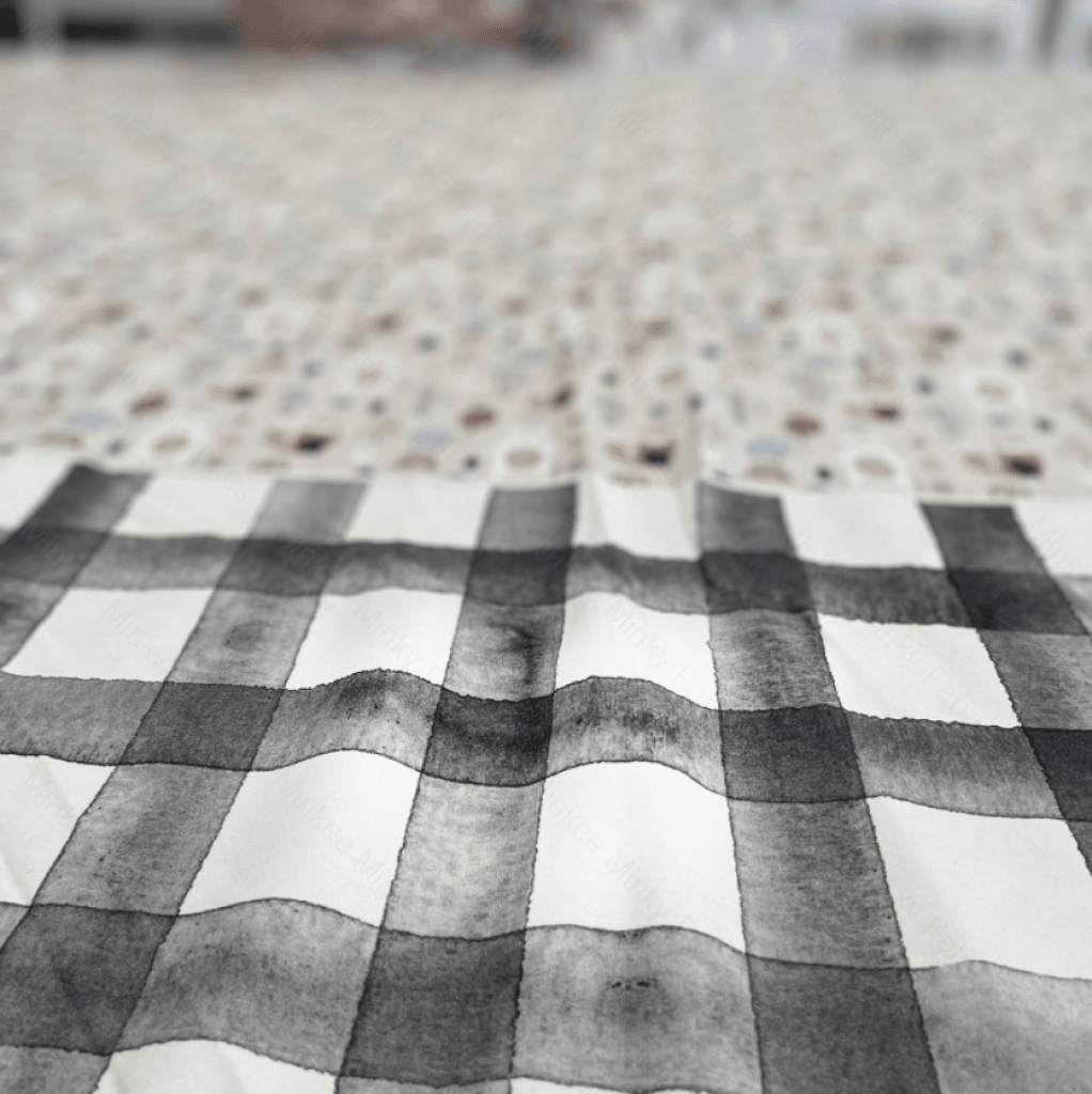 Gingham Watercolour - Black(April Pre-Order) Fabric Digital Preorder