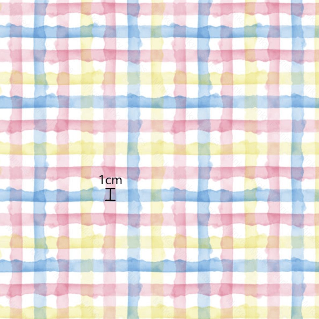 Gingham Watercolour Pastel (February Pre-Order) - Fabric Digital Preorder