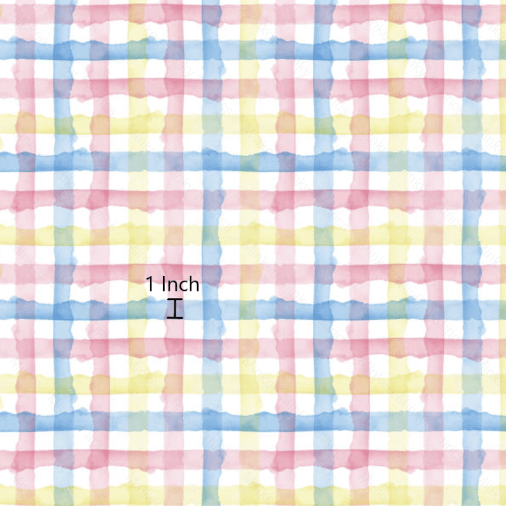 Gingham Watercolour Pastel (February Pre-Order) - Fabric Digital Preorder