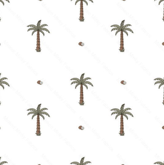 Island Palms On White (May Pre-Order) - Fabric Digital Preorder