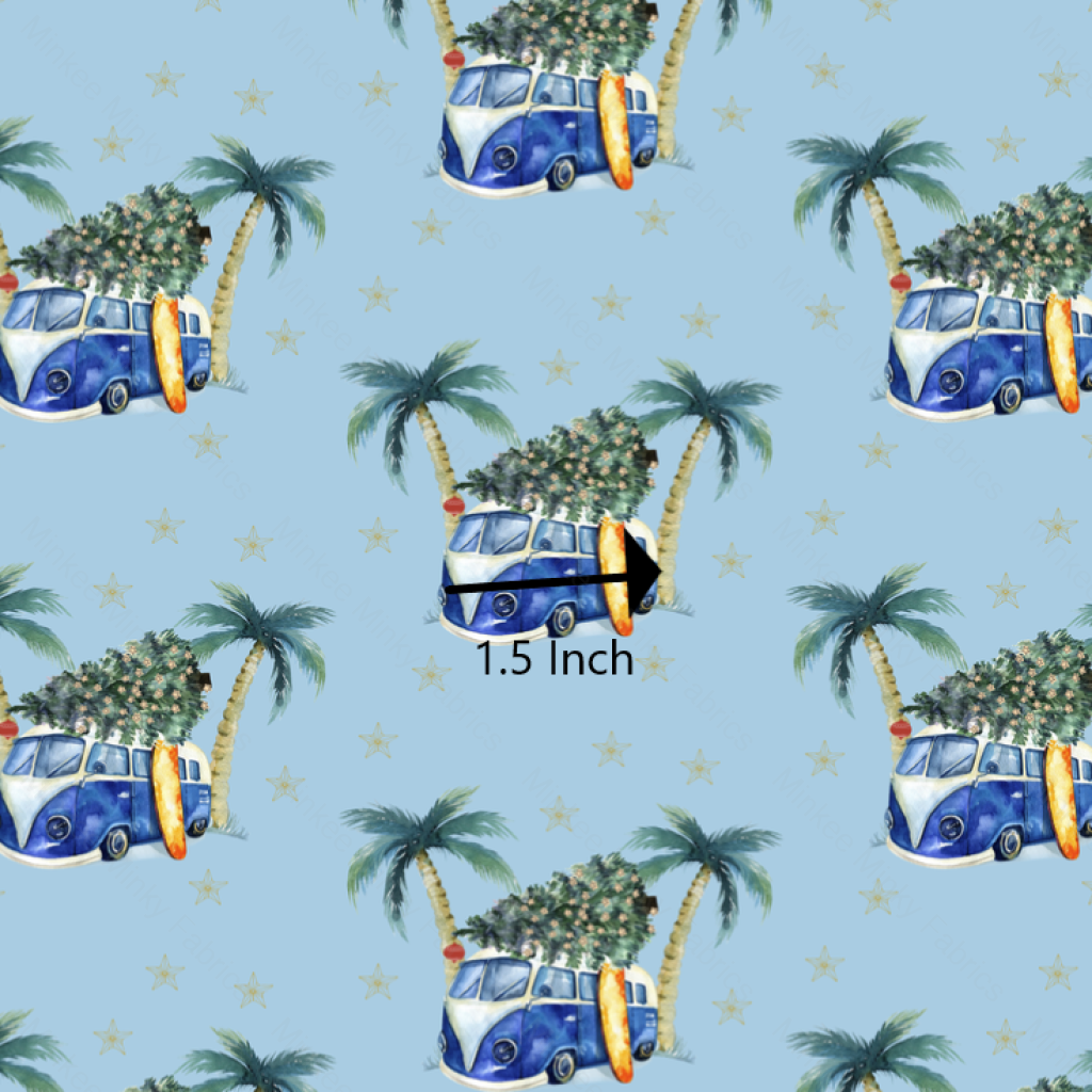 Kombi Christmas Stars On Blue (July Pre-Order) - Fabric Digital Preorder