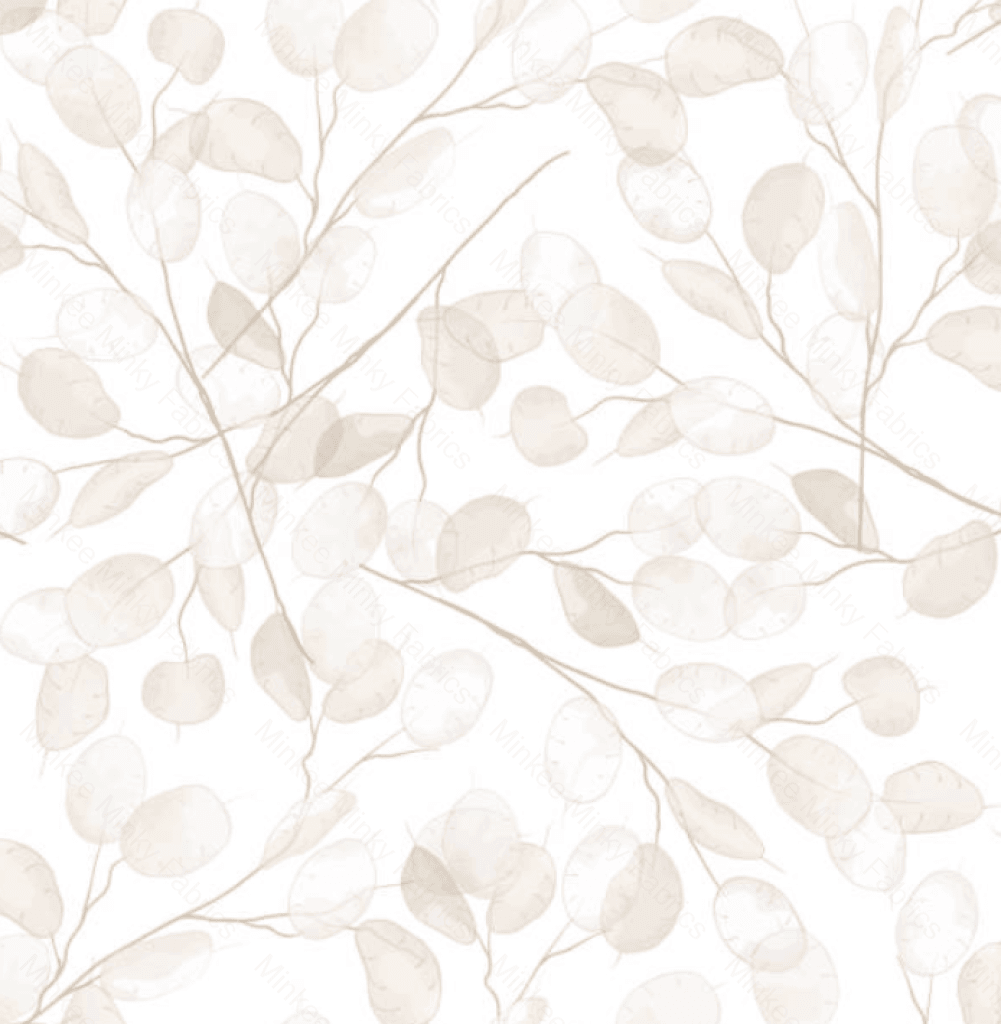 Linen Leaves - 100% Cotton Muslin Fabric Digital Retail