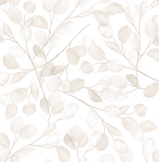 Linen Leaves - 100% Cotton Muslin Fabric Digital Retail